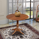 Ver imagem 1 de Mesa Redonda de Jantar 80cm S/ Borda Rústica em Madeira Maciça Madalena- Castanho