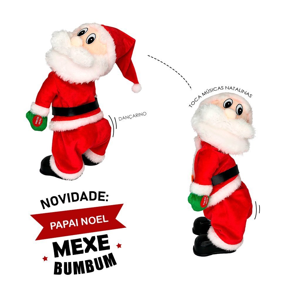 Papai Noel Dançarino Musical Mexe O Bumbum Músicas Natalinas - 5