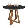 Mesa de Jantar Tampo Laqueado e Vidro 90cm - Base X Preta - 1