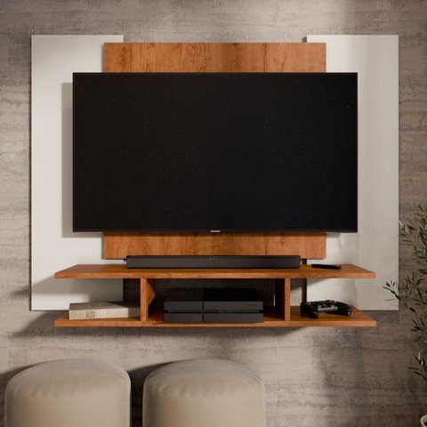 Painel Ej para Tv de até 50 Polegadas: Off White/freijo