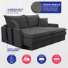 Sofá Baú sem Caixa Retrátil 1,80m Softgel Bonnie Boucle Cinza Escuro Cama Inbox - 3