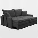 Ver imagem 2 de Sofá Baú sem Caixa Retrátil 1,80m Softgel Bonnie Boucle Cinza Escuro Cama Inbox