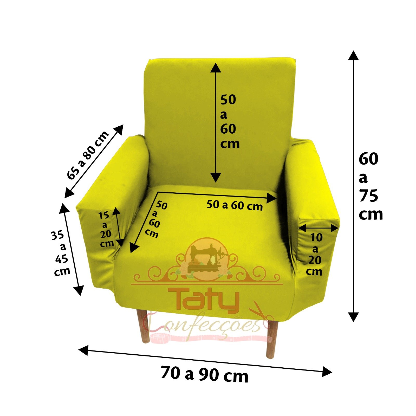 Capa Poltrona Sala.:amarelo