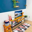 Ver imagem 5 de Rack de TV Style Industrial de Ferro e Madeira Carvalho e Preto