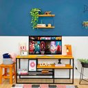 Ver imagem 6 de Rack de TV Style Industrial de Ferro e Madeira Carvalho e Preto