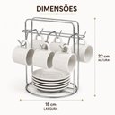 Ver imagem 2 de Suporte Porta Xicara Pires Aramado Mesa Bancada Suporte Copo Cafe Cha Cromado Armario Cozinha Organi