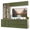 Ver imagem 3 de Estante Sala de Estar com Rack + Cristaleira 230cm Branco/verde Vik Madesa 01