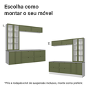 Ver imagem 6 de Estante Sala de Estar com Rack + Cristaleira 230cm Branco/verde Vik Madesa 01