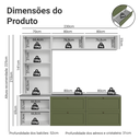 Ver imagem 4 de Estante Sala de Estar com Rack + Cristaleira 230cm Branco/verde Vik Madesa 01
