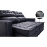 Sofá Retrátil e Reclinável 2,20m Molas Ensacadas e Costura Tripla Cama inBox Nobre Nobuck Preto - 4