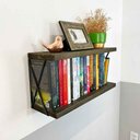 Ver imagem 2 de Prateleira Dual de Ferro e Madeira 60cm Industrial Tabaco e Preto