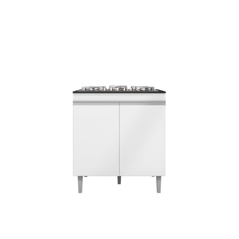 Balcão Cooktop Andreia 4 ou 5 Bocas Branco - Ajl Móveis