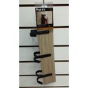 Ver imagem 2 de Cabideiro de Madeira Simples Nogueira com 3 Ganchos Pretos Pequenos