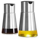 Ver imagem 1 de Kit Galheteiro de Vidro e Inox com Suporte 230ml 3 Peças Cozinha