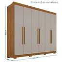 Ver imagem 4 de Guarda Roupa Casal com Pés 6 Portas 6 Gavetas 100% MDF Itália Plus Off White/Cinamomo