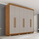 Ver imagem 1 de Guarda Roupa Casal com Pés 6 Portas 6 Gavetas 100% MDF Itália Plus Off White/Cinamomo