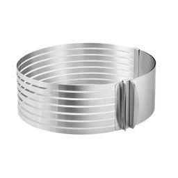 Cortador de Bolo Molde Camadas Ajustavel Aro Inox 16 a 20cm - 1
