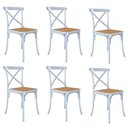 Ver imagem 1 de Kit 6 Cadeiras Cross Katrina X em Aço para Mesa Sala Cozinha Assento Bege - Branco/bege