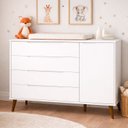Ver imagem 1 de Comoda Sapateira Elfe Retro 1 Porta 4 Gavetas Branco Fosco - Moveisaqui