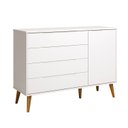 Ver imagem 2 de Comoda Sapateira Elfe Retro 1 Porta 4 Gavetas Branco Fosco - Moveisaqui