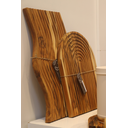 Ver imagem 2 de Tábua Migalheira Arredondada com Ranhuras – Madeira de Teca 34x26,5x2cm