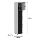 Ver imagem 4 de Armário Roupeiro Aço 4 Portas Guarda Volume Ea701 Preto