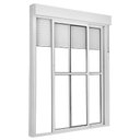 Ver imagem 1 de Porta Balcão de Correr Alumínio Branco 2 Folhas Móveis com Persiana Integrada Cmc Elegance-220ax120l
