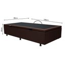 Ver imagem 4 de Base Box Baú para Cama Solteiro 88x188cm Liz S05 Sintético Marrom - Mpozenato