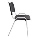 Ver imagem 4 de Kit com 6 Cadeiras Iso para Escola Escritório Comércio Preta Base Branca Ecomhome