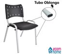Ver imagem 5 de Kit com 6 Cadeiras Iso para Escola Escritório Comércio Preta Base Branca Ecomhome