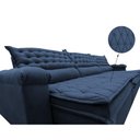 Ver imagem 4 de Sofá Retrátil e Reclinável 3.82m Molas Ensacadas Cama inBox Botonê Espuma Viscoelástico Azul