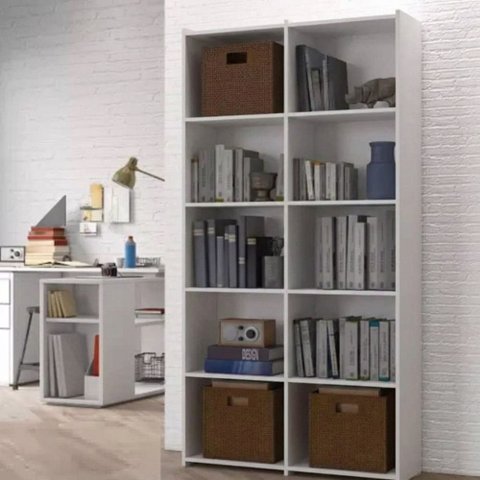 Estante para Livros 04 Prateleiras 10 Nichos Multiuso Holanda Brienza Movelaria