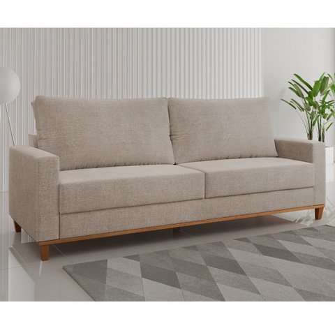 Estofado Living 4 Lugares 2,2m Columbia Linhão Castanho - Casa Giulia