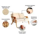 Ver imagem 2 de Kit 2 Banquetas Poltronas + Namoradeira Mona Linho Bege