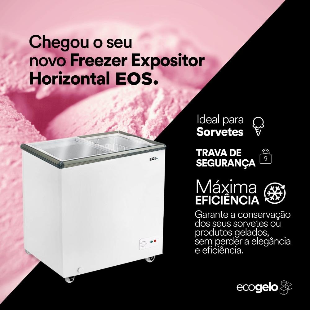 Freezer Expositor Horizontal EOS 150L Dupla Ação Eeh200 110V ...