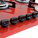 Ver imagem 3 de Cooktop Chamalar Bivolt Premium 5 Bocas Ultra Chama Vidro Temperado Marmorizado Vermelho