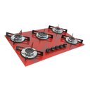 Ver imagem 2 de Cooktop Chamalar Bivolt Premium 5 Bocas Ultra Chama Vidro Temperado Marmorizado Vermelho