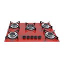 Ver imagem 1 de Cooktop Chamalar Bivolt Premium 5 Bocas Ultra Chama Vidro Temperado Marmorizado Vermelho
