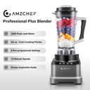 Ver imagem 5 de Amzchef Liquidificador Profissional 8-em-1 2000w com Painel Led, Cinza