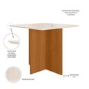Ver imagem 2 de Mesa de Jantar Helô Quadrada Vidro 90cm Off White Pallazio