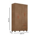 Ver imagem 2 de Guarda Roupa Roupeiro Solteiro 4 Portas 2 Gavetas Lite Carvalho Oak Móveis Leão