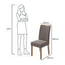 Ver imagem 5 de Mesa de Jantar 1,70 Apogeu com Vidro e 6 Cadeiras Tecido Suede Animale Bege Amêndoa Clean/off White