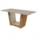 Ver imagem 2 de Mesa de Jantar 1,70 Apogeu com Vidro e 6 Cadeiras Tecido Suede Animale Bege Amêndoa Clean/off White