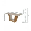Ver imagem 4 de Mesa de Jantar 1,70 Apogeu com Vidro e 6 Cadeiras Tecido Suede Animale Bege Amêndoa Clean/off White