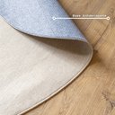 Ver imagem 5 de Tapete Redondo Linho Maldivas Cinza Antiderrapante Ideal para Sala Quarto Decoração Moderna Elegante