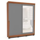 Ver imagem 2 de Roupeiro Porto 2 Portas de Correr com Espelho 177x213cm Freijó/Cinza 240849