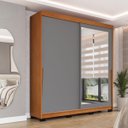Ver imagem 1 de Roupeiro Porto 2 Portas de Correr com Espelho 177x213cm Freijó/Cinza 240849