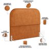 Cabeceira Cama Box Queen 160cm Lanna com Puff Recamier Doha W01 Couríssimo Canela - Lyam Decor - 5