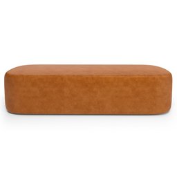 Cabeceira Cama Box Queen 160cm Lanna com Puff Recamier Doha W01 Couríssimo Canela - Lyam Decor - 4