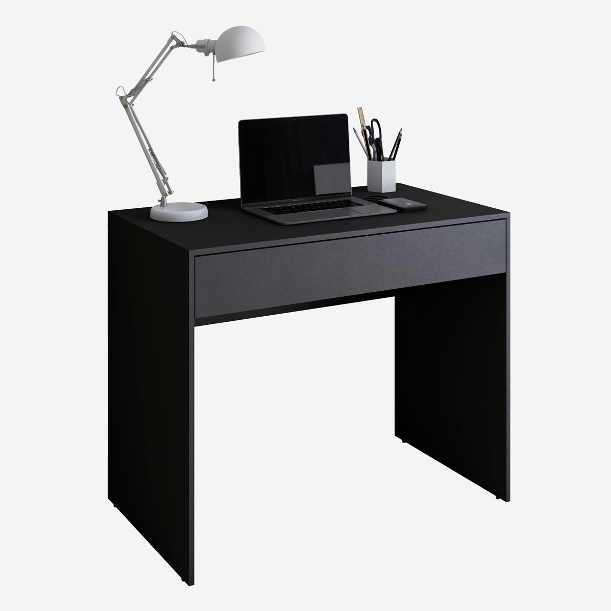 Escrivaninha Mesa para Computador Office Compacta Escriba 1 Gaveta 90cm Cor:preto